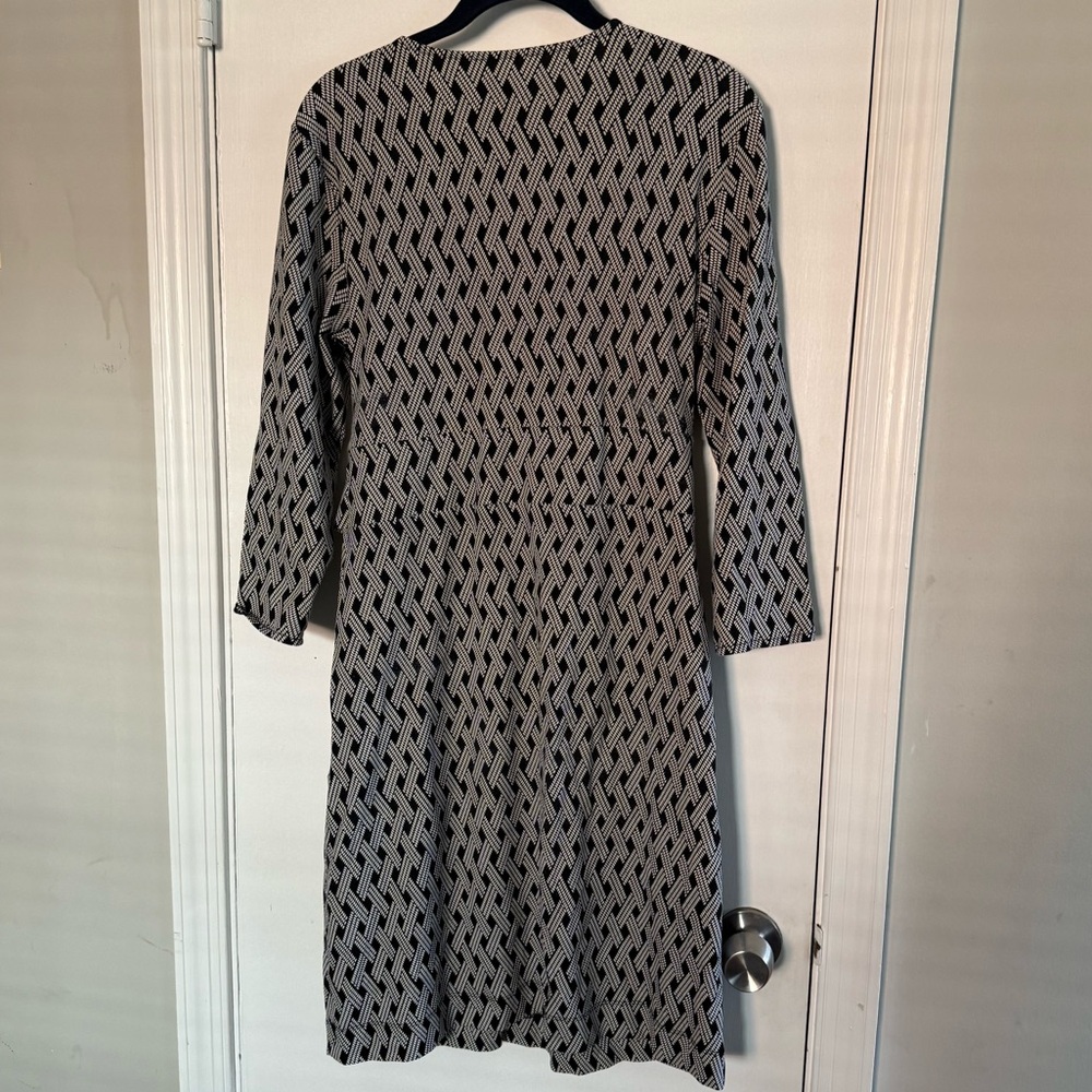 Talbots Black and White Geometric Dress Size M - Picture 2 of 4